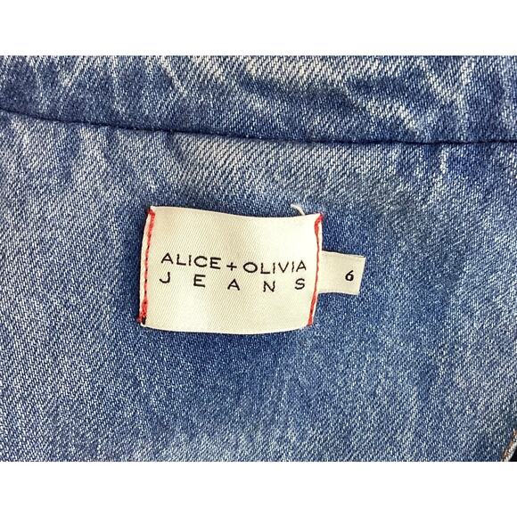 Alice + Olivia 'Macey' Fitted Blue Blazer Size 6 - Picture 4 of 4
